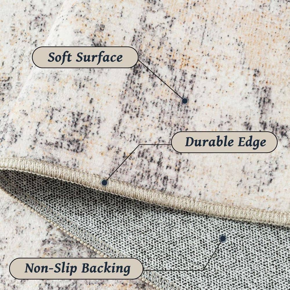 Van Gogh 8 ft. x 10 ft. Beige/Grey Modern Abstract Area Rug - thumbnail 7