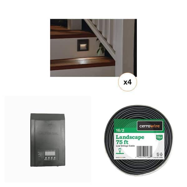 32 Lumen LED Path Light, 200-Watt Landscape Transformer, and 75 ft. 16/2 Low-Voltage Wire Combo
