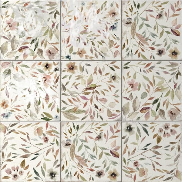 Mayolica Garden 6 in. x 6 in. Ceramic Wall Tile (6.14 sq. ft. /Case)
