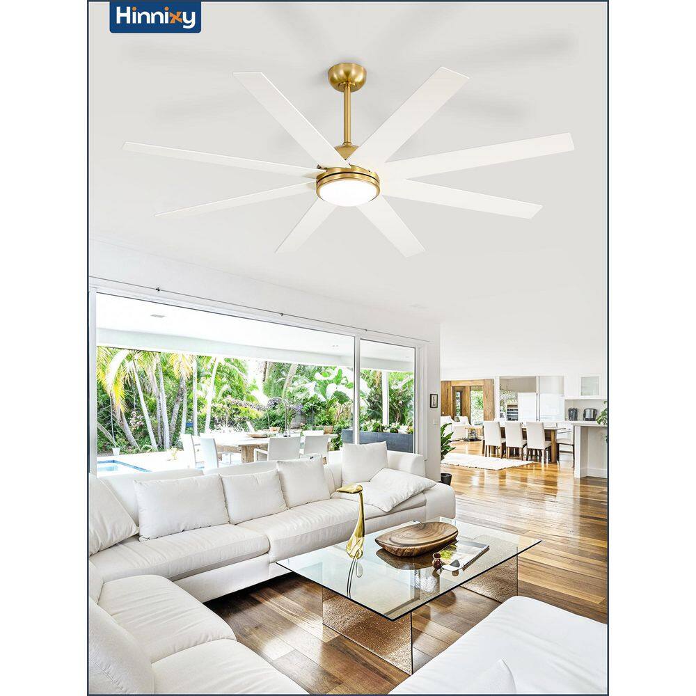 65 in. Gold Ceiling Fan with Light & Remote, 8-Blades, Quiet Reversible DC Motor, Downrod & Angled Mount for Living Room price history on PriceWatchPro
