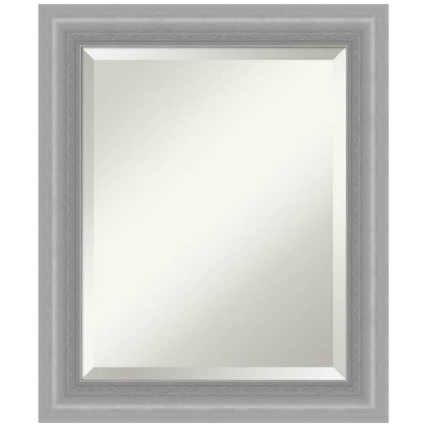Amanti Art Medium Rectangle Peak Polished Nickel Beveled Glass Casual Mirror (24.5 in. H x 20.5 in. W)