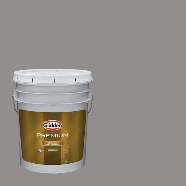 Glidden Premium 5 gal. PPG1002-5 Antique Silver Semi-Gloss Exterior Latex Paint