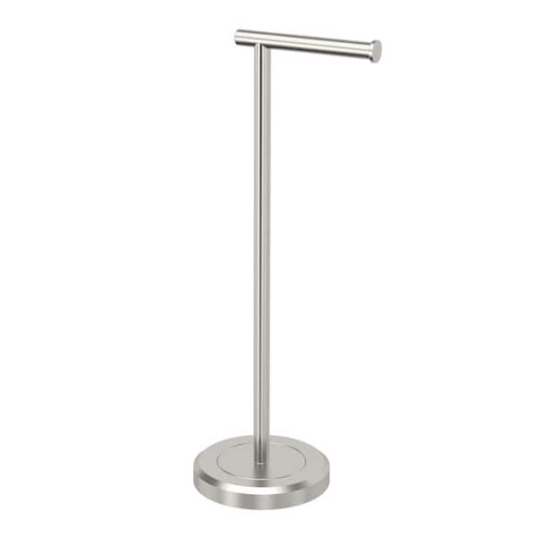 Latitude II Freestanding Toilet Paper Holder Stand in Satin Nickel