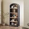 Walker Edison Arched 76 in. Black Wood Bookcase