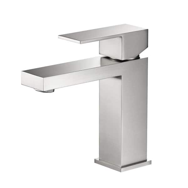 KIBI 16.5in Single Handle Pull Down Kitchen Faucet in Brushed Nickel