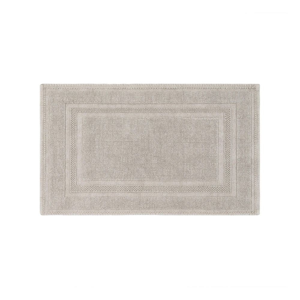 Taupe Gray Moroccan Cotton Bath Mat 24"L x 17"W, Machine Washable