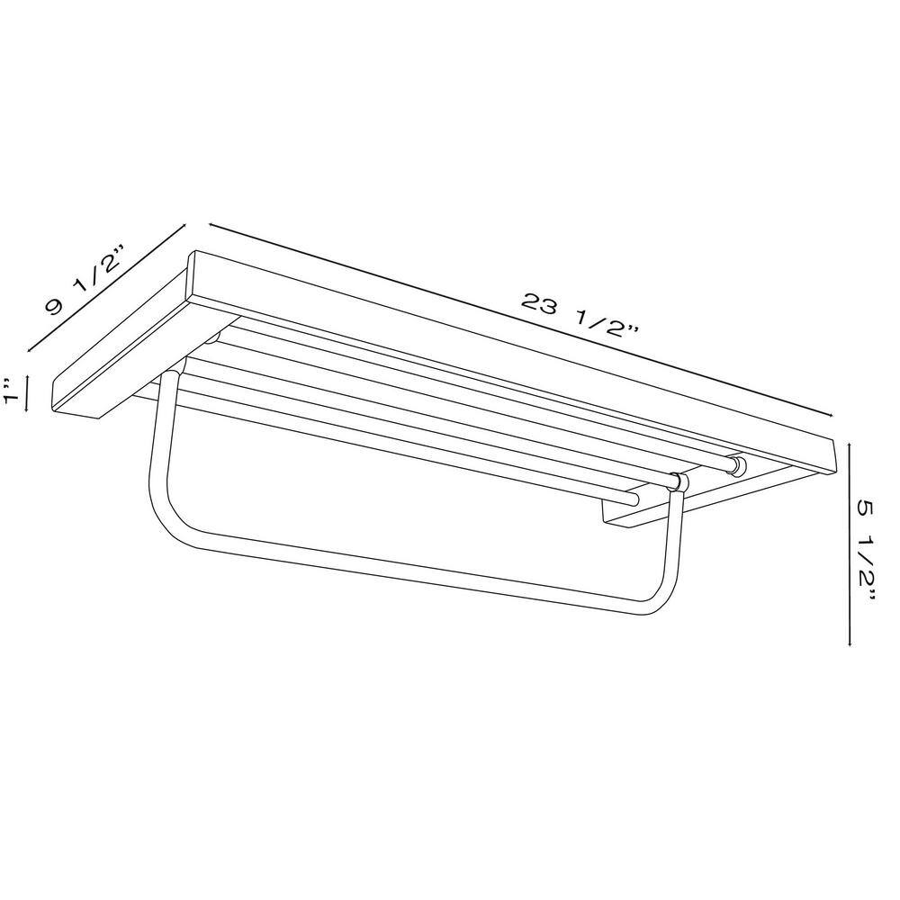 Florence Black Brass Wall-Mounted Towel Rack