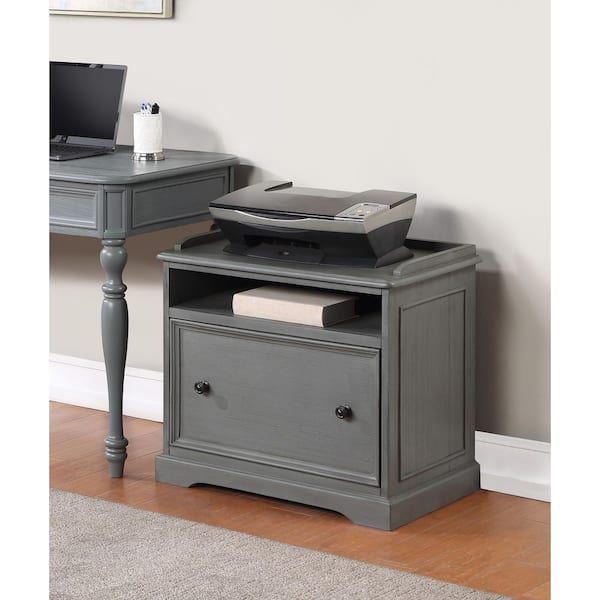 Country Meadows 1-Drawer Plantation Grey Wood 27 in. Vertical File Cabinet