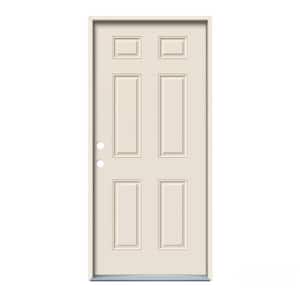 36 in. x 80 in. 6-Panel Primed Steel Prehung Right-Hand Inswing Front Door