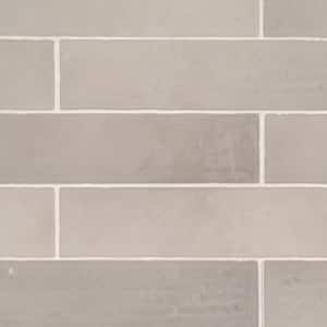 Taza Grey 2.5 in. x 9.75 in. Glossy Textured Ceramic Wall Tile (5.38 sq. ft./Case)