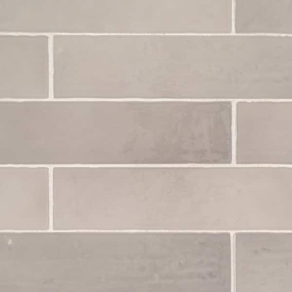 Jeffrey Court Taza Grey 2.5 in. x 9.75 in. Glossy Textured Ceramic Wall Tile (0.168 sq. ft. /Each)