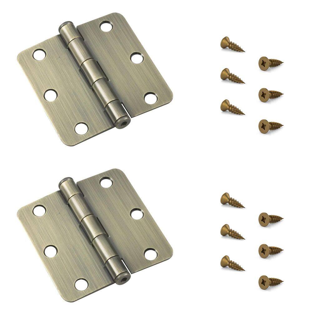 3 in. x 3 in. Antique Brass Full Mortise Butt Hinge with Removable Pin (2-Pack) price history on PriceWatchPro