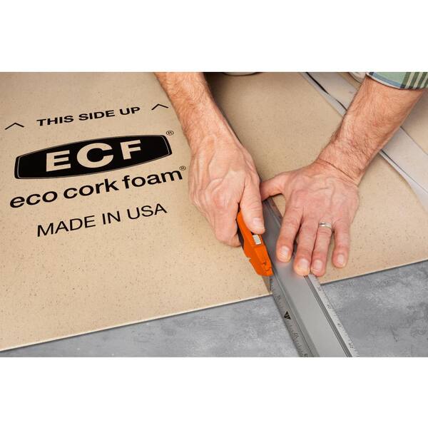 Eco Cork Foam 75 Sq Ft 3 X 25 2 Mm Waterproof Premium Plus 10 In 1 Underlayment Vinyl Plank Laminate Engineered Wood 220000503 The Home Depot Eco Cork Foam 75 Sq Ft 3 X 25