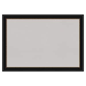 Manhattan Black Framed Grey Corkboard 40 in. x 28 in Bulletin Board Memo Board