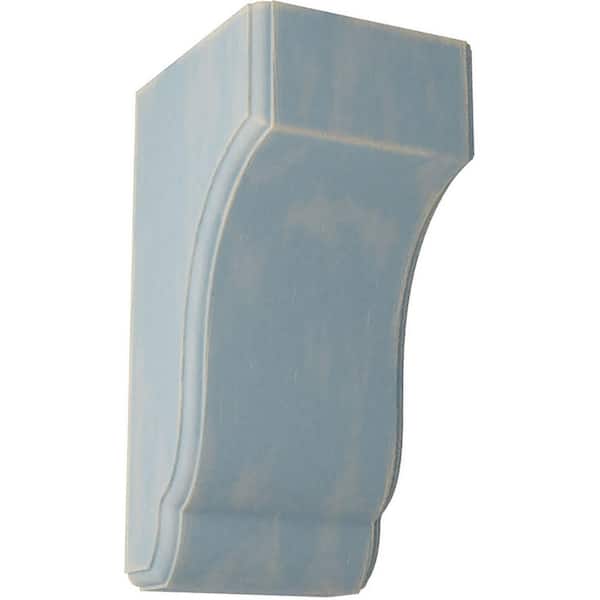 Ekena Millwork 4-3/4 in. x 10 in. x 5-1/2 in. Driftwood Blue Capistrano Mission Wood Vintage Decor Corbel
