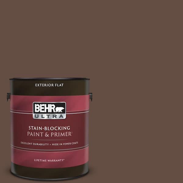 BEHR ULTRA 1 gal. #S-G-760 Chocolate Coco Flat Exterior Paint & Primer
