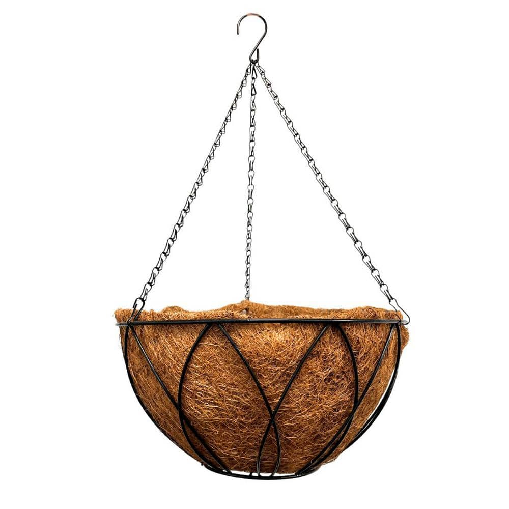 Pride Garden Products 14 In Devon Hanging Basket With Aquasav Coconut Fiber Liner And Chain 0892