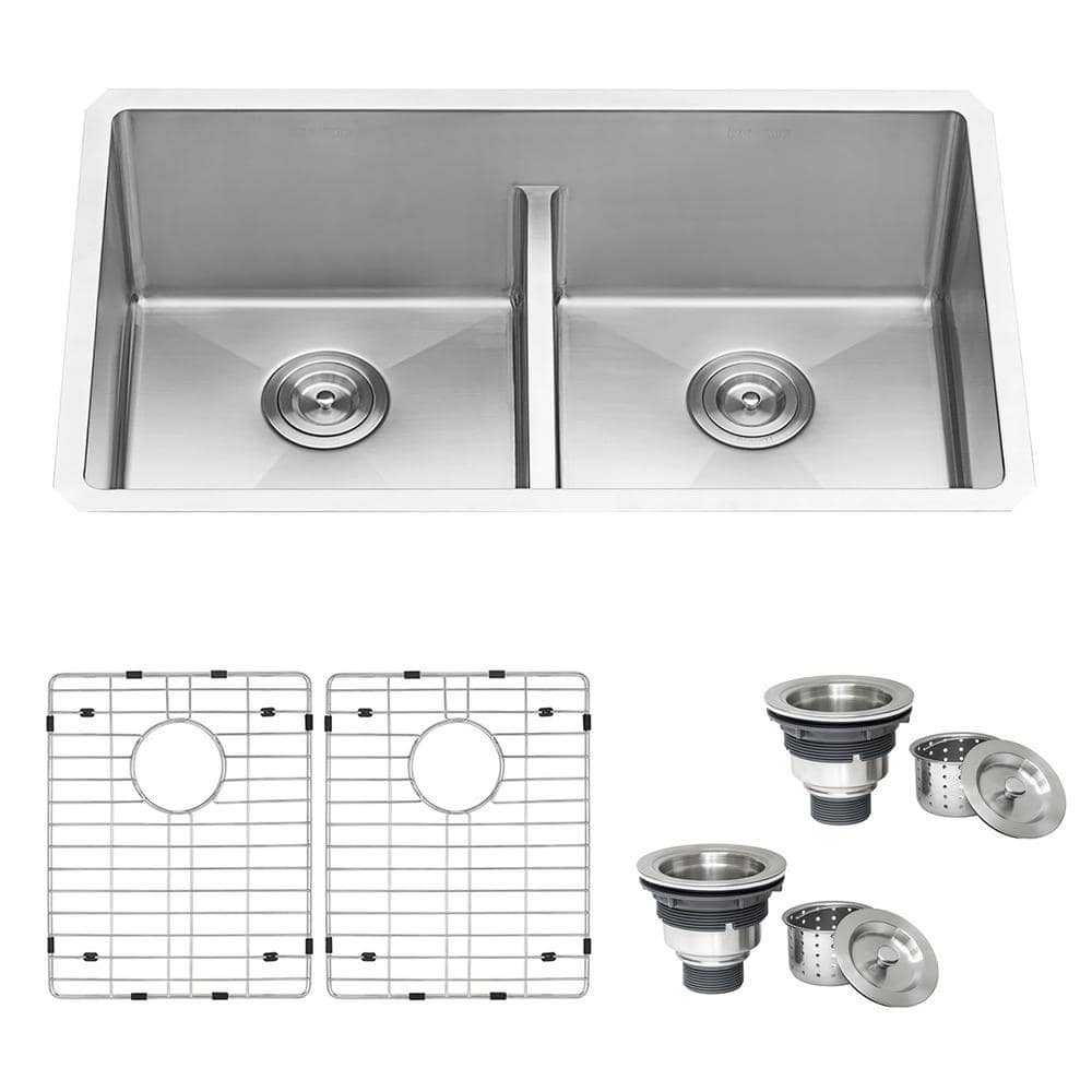 32-inch Stainless Steel Double Bowl Drop-in Kitchen Sink