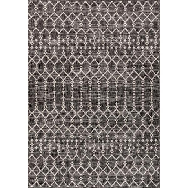 Nuu Garden 5x7 ft. Rectangular Gray and White Plastic Straw Fade Resistant  Outdoor Area Rug SO03-02 - The Home Depot