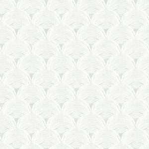 Santiago Teal Scalloped Paper Strippable Roll (Covers 56.4 sq. ft.)