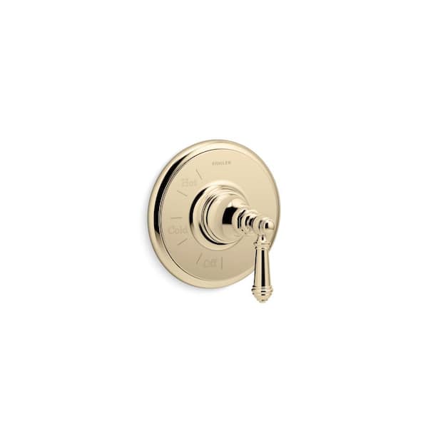 KOHLER Artifacts Rite-Temp 1-Handle Valve Trim with Lever Handle in Vibrant French Gold