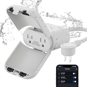 Smart Wi-Fi Plug with Alexa and Google Assistant Compatibility and 2 Individually Sockets with One Dimmable for Lights