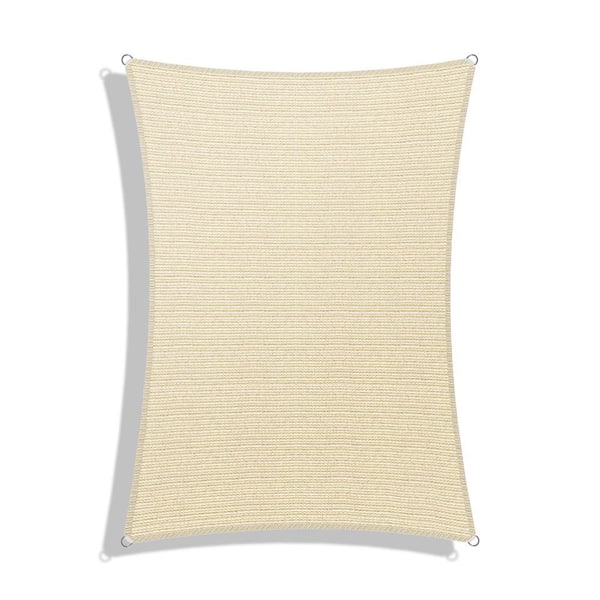 8 ft. x 8 ft. Beige Square Heavy Weight Sun Shade Sail, 95% UV Blockage, Patio and Pool Cover