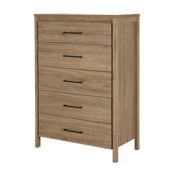 South Shore Gravity 5-Drawer Rustic Oak Chest of Drawers