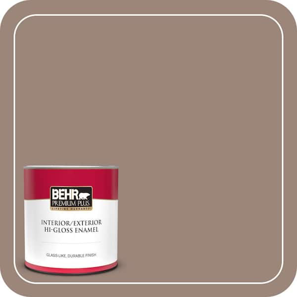 BEHR PREMIUM PLUS 1 qt. #PMD-52 Flower Wood Hi-Gloss Enamel Interior/Exterior Paint & Primer