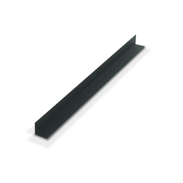 Outwater 1/2 in. D x 1/2 in. W x 72 in. L Black Styrene Plastic 90° Even Leg Angle Moulding 108 Total Lineal Feet (18-Pack)