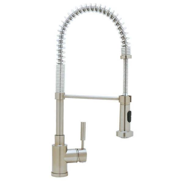 Blanco MERIDIAN Semi-Pro Single-Handle Pull-Down Sprayer Kitchen Faucet in Satin Nickel