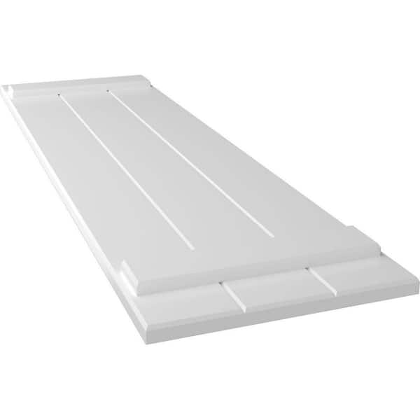 Ekena Millwork TruFit PVC 16.125 in. W x 34 in. H Board and Batten Shutters Pair in White