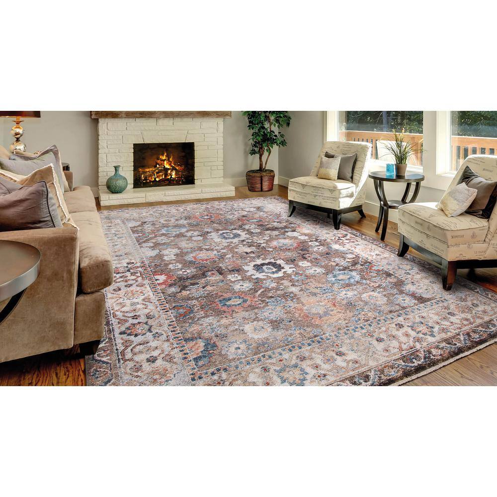 Elegant Pandora Handmade Synthetic Area Rug, 55"x39", Brown