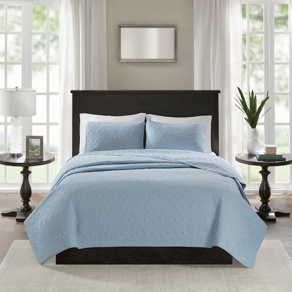 Madison Park Mansfield 3-Piece Blue King/Cal King Coverlet Set