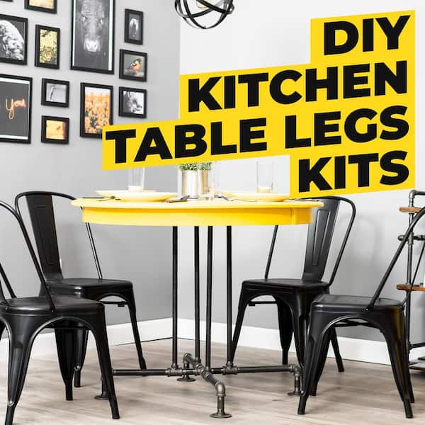 3/4 in. Black Pipe 36.25 in. L x 29.25 in. H Blackjack Design Kitchen Table Kit 3/4 in. Black Pipe 36.25 in. L x 29.25 in. H Blackjack Design Kitchen Table Kit