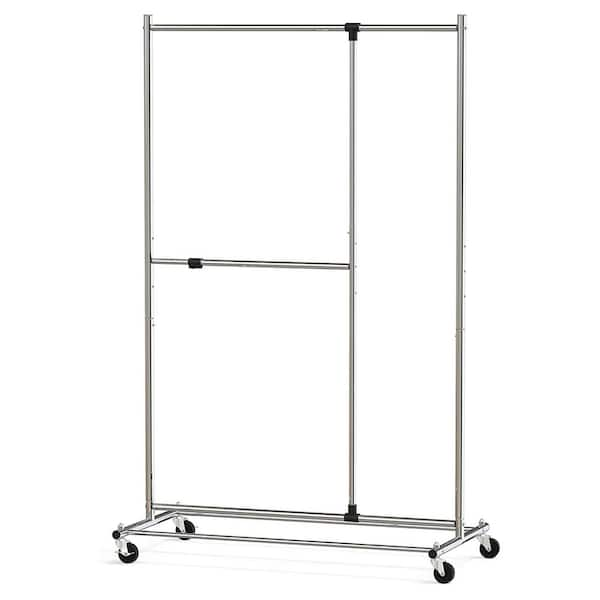 Chrome Alloy Steel Adjustable Garment Clothes Rack 45.5 in. W x 72 in ...