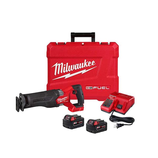 Milwaukee M18 FUEL 18V Lithium-Ion Brushless Cordless SAWZALL Reciprocating  Saw Kit w/Two 5.0 Ah Batteries Charger  Hard Case 2821-22 The Home Depot
