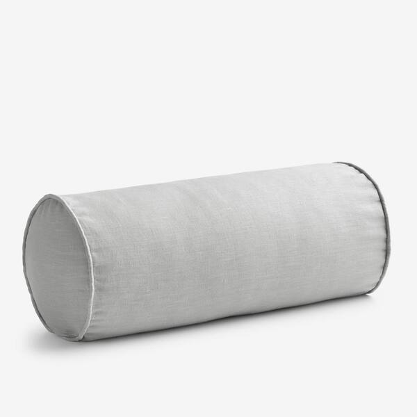 The Company Store Linen Gray Solid Machine Washable 8 in. x 20 in. Bolster Cover