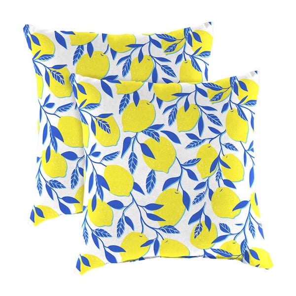 Jordan Manufacturing 14 in. L x 14 in. W x 4 in. T Square Outdoor Throw Pillow (2-Pack)