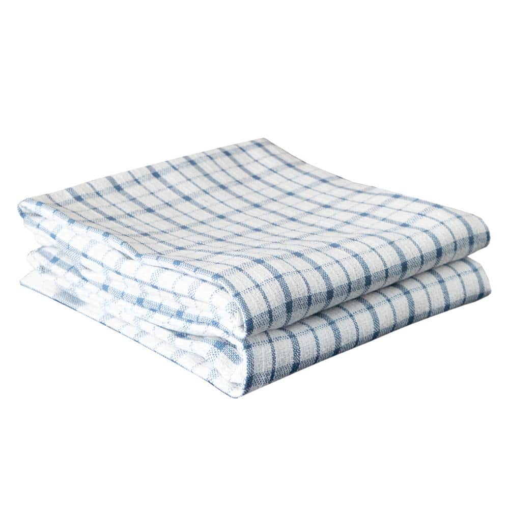 RITZ Light Blue Cotton Terry Horizontal Stripe Bar Mop Kitchen Towel Set of  4 90454 - The Home Depot