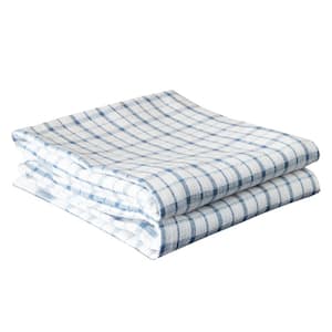 Royale Wonder Towel Federal Blue Checkered Cotton Kitchen Towel (Set of 2)