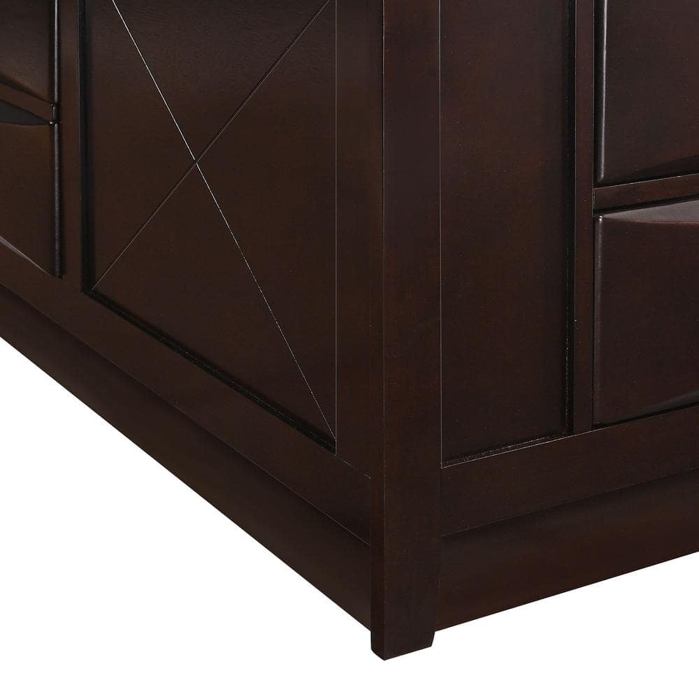 Transitional King Oak Bookcase Bed with Ample Storage in Mahogany