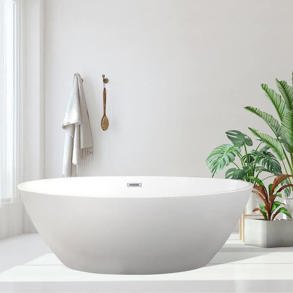 Jolie 69 in. Acrylic Flatbottom Non-Whirlpool Soaking Bathtub in White Jolie 69 in. Acrylic Flatbottom Non-Whirlpool Soaking Bathtub in White