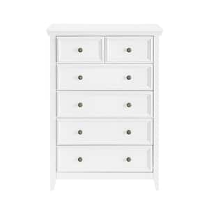31.7 in. W x 15.75 in. D x 47.56 in. H White Linen Cabinet Contemporary  Roman Style, Solid Wood 5-Drawers Chest W0923-LCWH - The Home Depot