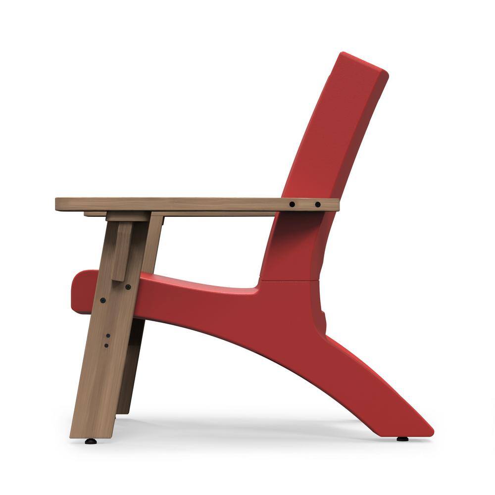 Red and Brown Cedar Resin 3-Piece Patio Conversation Set