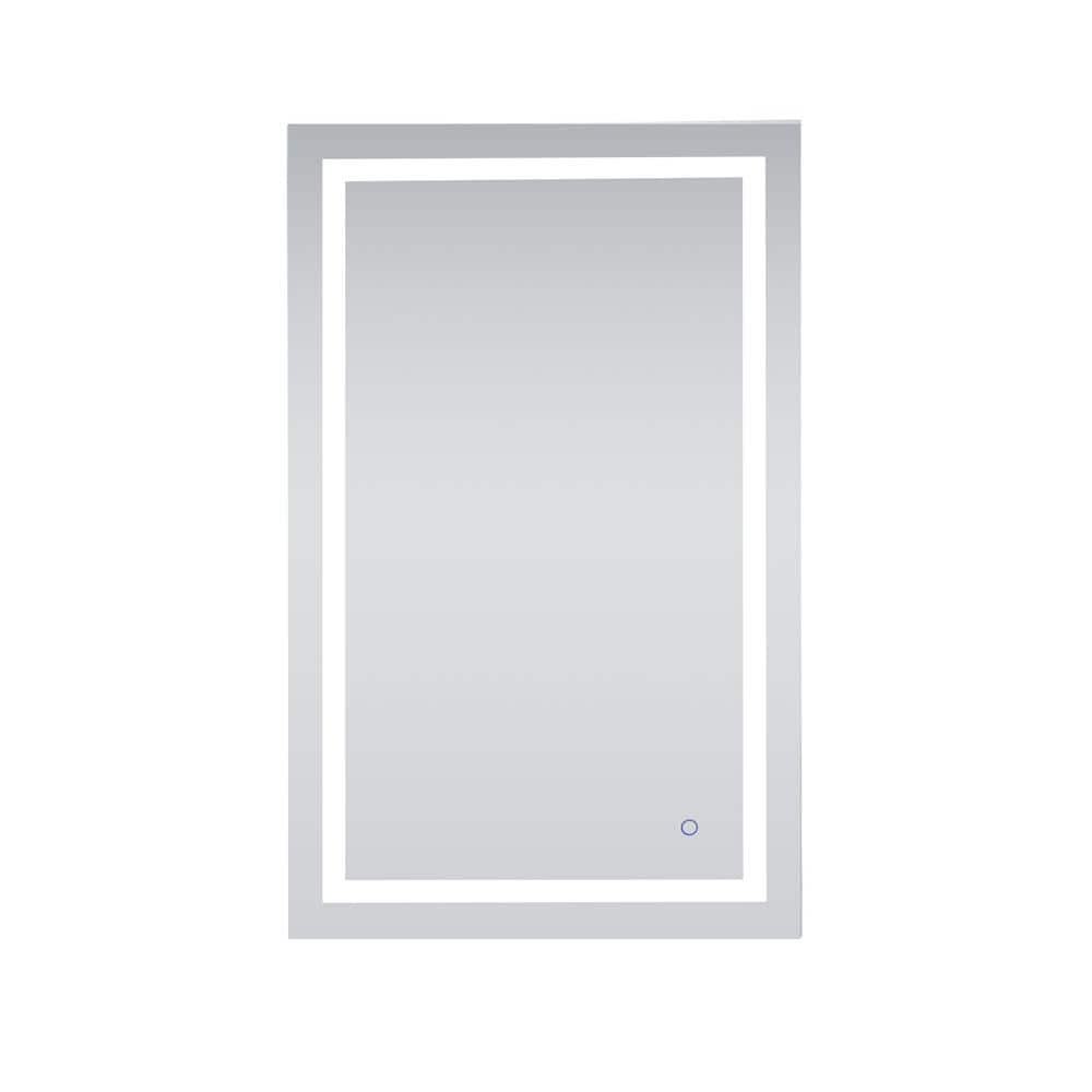 Timeless Home 30 in. W x 48 in. H Rectangle Frameless Silver LED Mirror