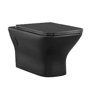 Carre Elongated Toilet Bowl Only in Matte Black