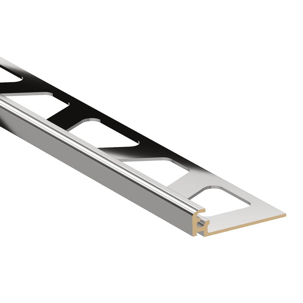 Schluter Jolly Chrome Plated Solid Brass 0375 In X 985 In Metal L Angle Tile Edge Trim 8585