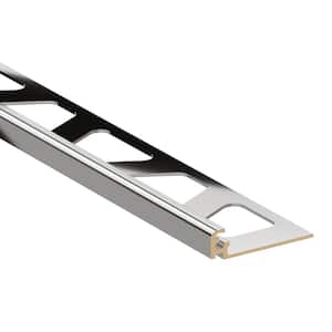 Jolly Chrome-Plated Solid Brass 0.375 in. x 98.5 in. Metal L-Angle Tile Edge Trim