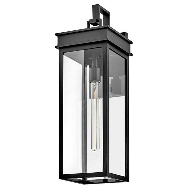 LARK - Cole 1-Light Black Outdoor Hardwired Wall Lantern Sconce